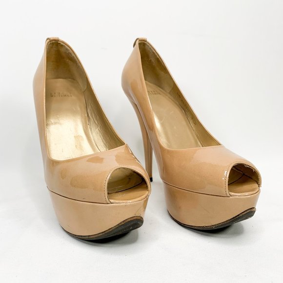 STUART WEITZMAN Patent Peep-Toe Platform Pumps 8.5 - Picture 2 of 8